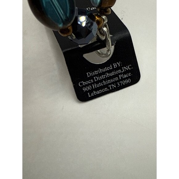 Multicolor Beaded Stretch Watch Band Green & Gold Accents - Picture 3 of 5